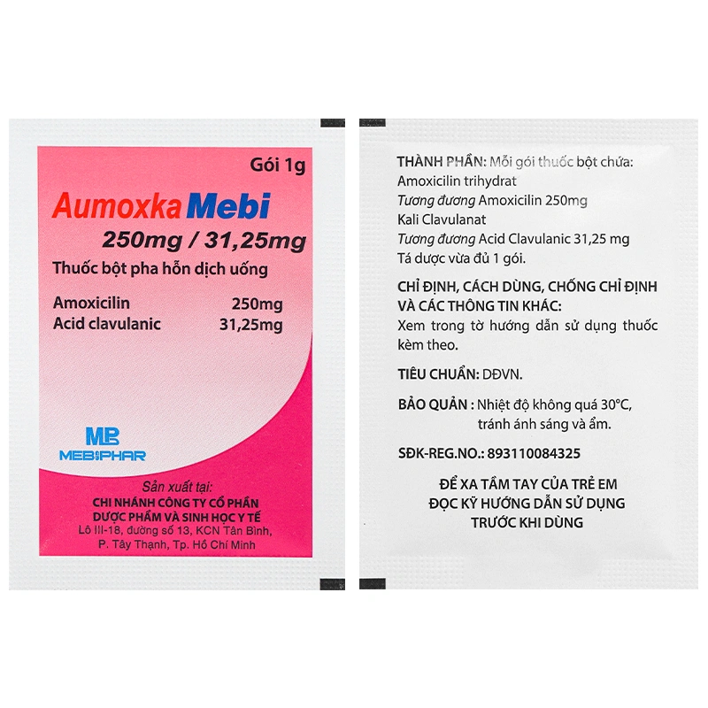 Aumoxka Mebi 250mg/31,25mg điều trị nhiễm khuẩn (10 gói x 1g) - 6